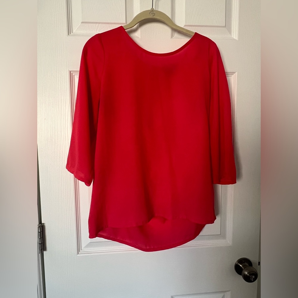 Express Coral Back Zip Dress Shirt. Size small
